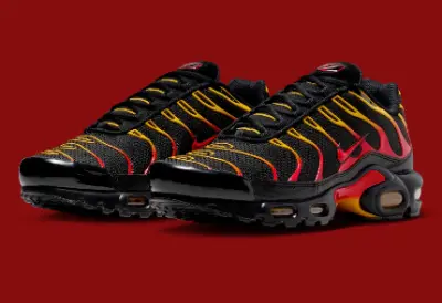 Nike Air Max Plus TN with a black, yellow, and red "Flame" Original 🇺🇸
